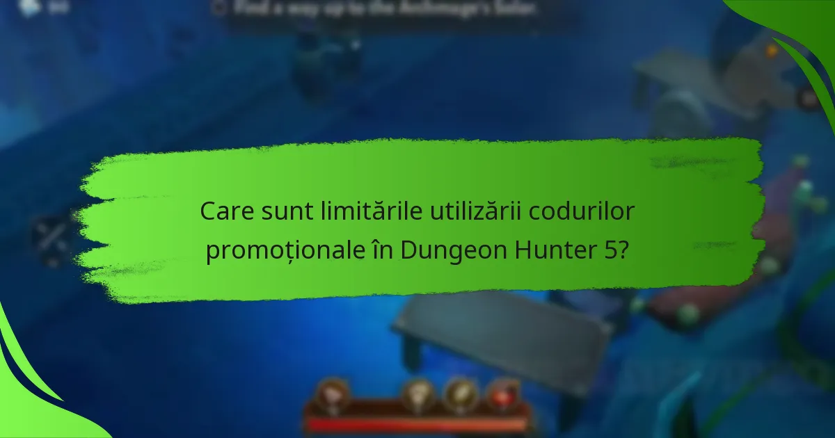 Care sunt limitările utilizării codurilor promoționale în Dungeon Hunter 5?