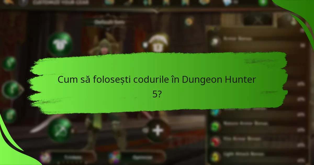 Cum să folosești codurile în Dungeon Hunter 5?